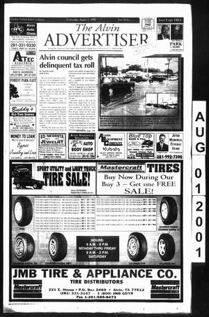 Primary view of object titled 'The Alvin Advertiser (Alvin, Tex.), Ed. 1 Wednesday, August 1, 2001'.