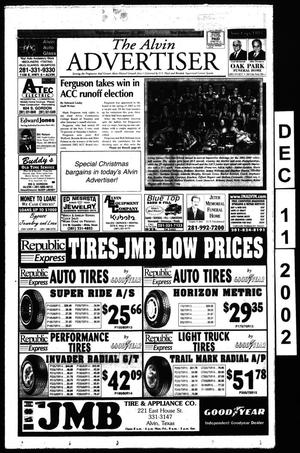 Primary view of object titled 'The Alvin Advertiser (Alvin, Tex.), Ed. 1 Wednesday, December 11, 2002'.
