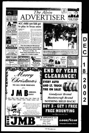 Primary view of object titled 'The Alvin Advertiser (Alvin, Tex.), Ed. 1 Wednesday, December 18, 2002'.