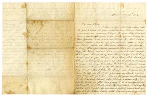 Primary view of object titled '[Letter from Maud C. Fentress to her son David W. Fentress - November 12, 1859]'.