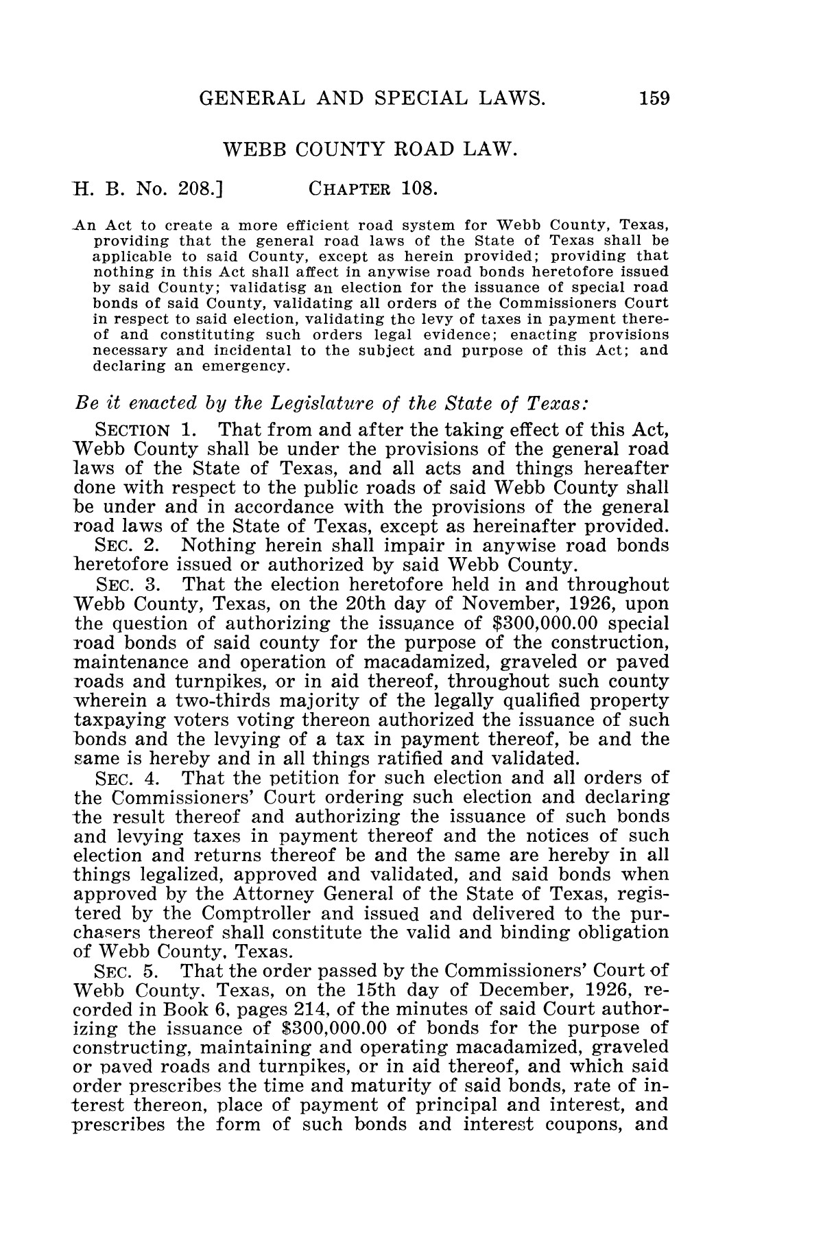 The Laws of Texas, 1927 [Volume 25]
                                                
                                                    [Sequence #]: 175 of 1111
                                                