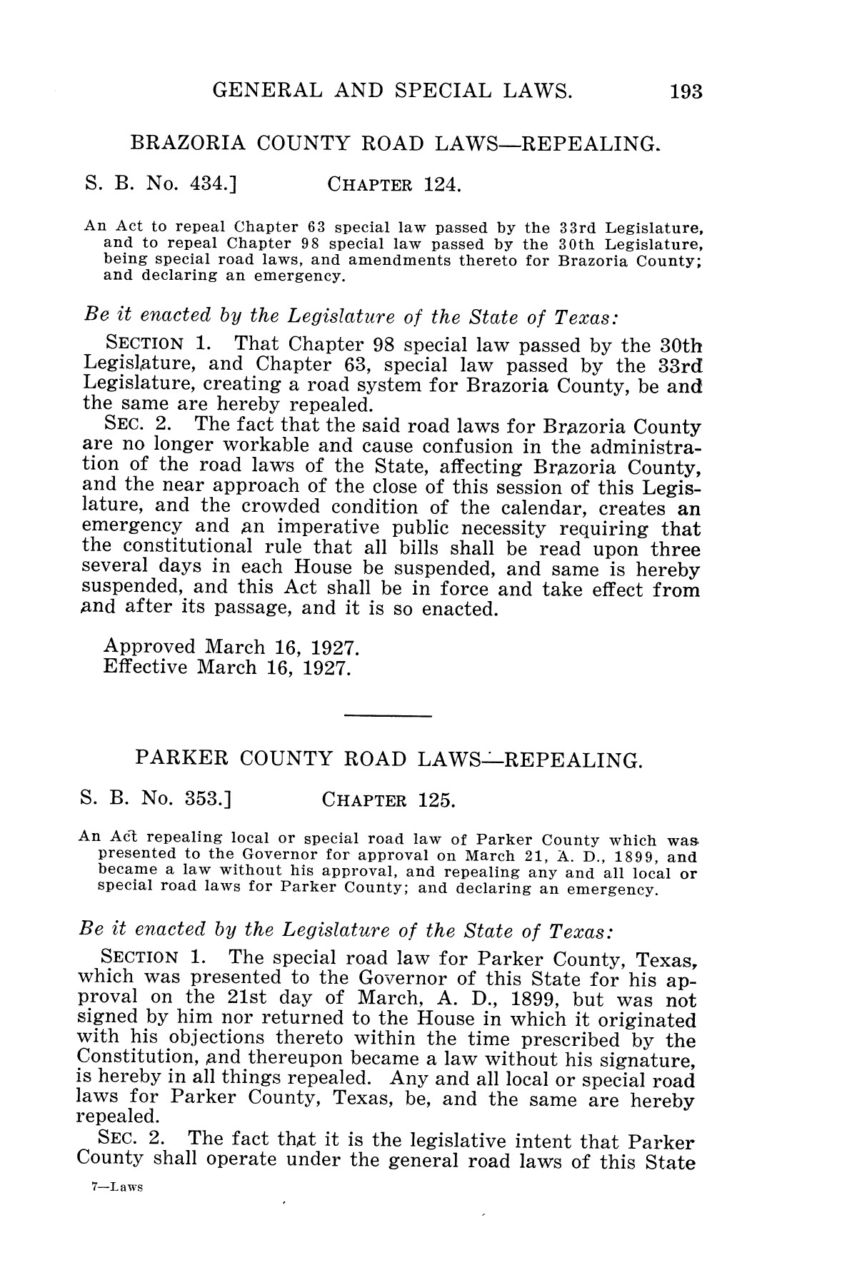 The Laws of Texas, 1927 [Volume 25]
                                                
                                                    [Sequence #]: 209 of 1111
                                                