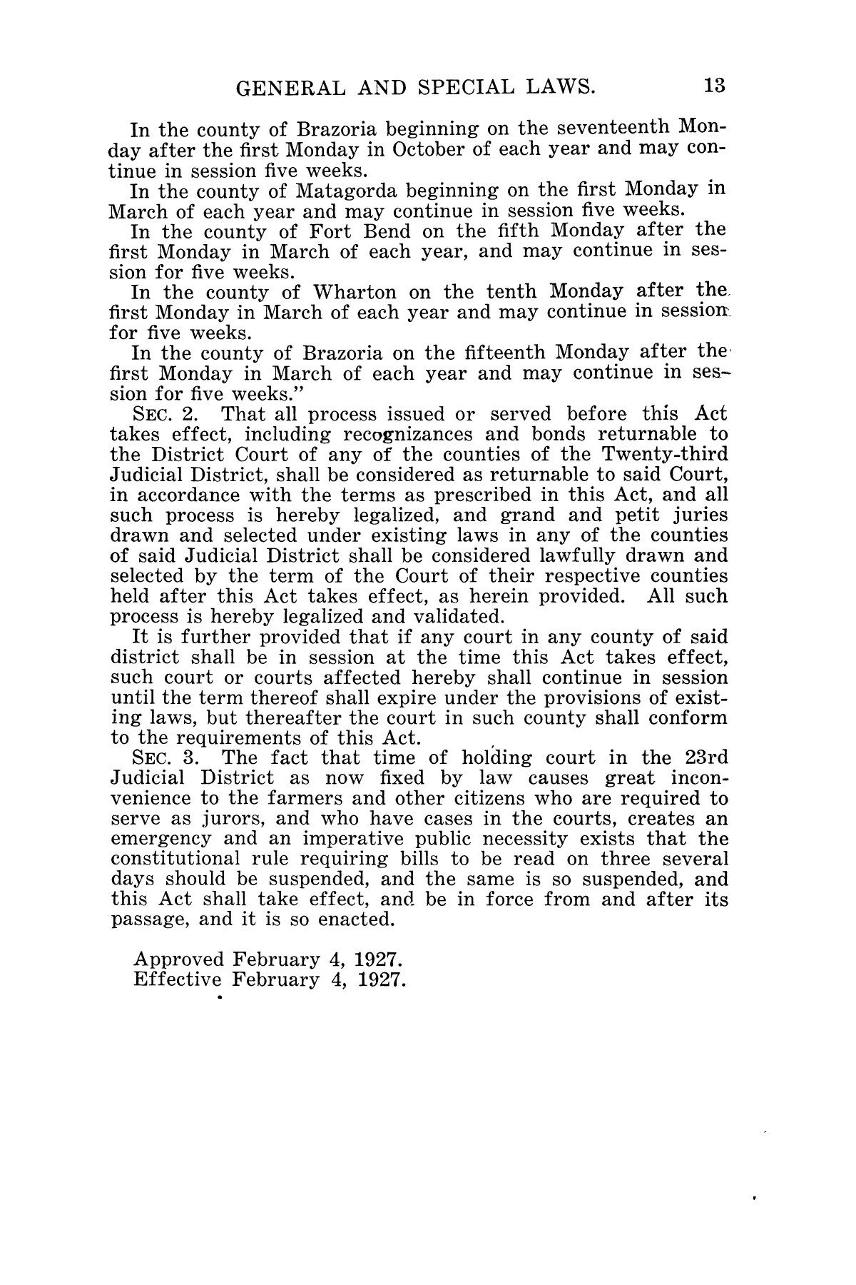 The Laws of Texas, 1927 [Volume 25]
                                                
                                                    [Sequence #]: 29 of 1111
                                                