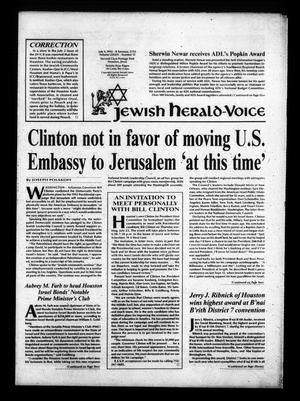 Primary view of object titled 'Jewish Herald-Voice (Houston, Tex.), Vol. 84, No. 13, Ed. 1 Thursday, July 9, 1992'.