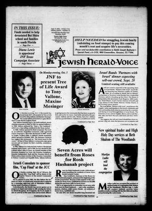 Primary view of object titled 'Jewish Herald-Voice (Houston, Tex.), Vol. 84, No. 22, Ed. 1 Thursday, September 17, 1992'.