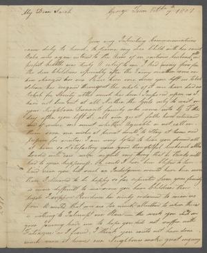 Primary view of object titled '[Letter from Elizabeth Dennis Teackle to Sarah Upshur Teackle Bancker - October 7, 1807]'.