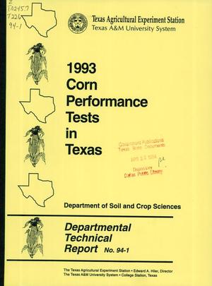 Primary view of object titled 'Corn Performance Tests in Texas: 1993'.