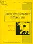 Primary view of Beef Cattle Research in Texas: 1991