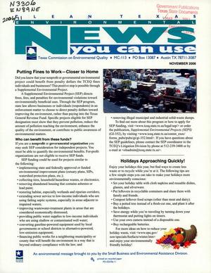Primary view of object titled 'Environmental News You Can Use, November 2006'.