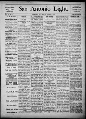 Primary view of object titled 'The San Antonio Light (San Antonio, Tex.), Vol. 4, No. 31, Ed. 1, Tuesday, February 5, 1884'.