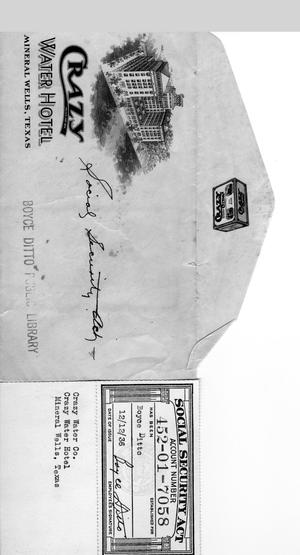 Primary view of object titled '[Boyce Ditto's Social Security Card]'.