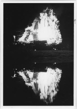 Primary view of object titled '[North Texas Homecoming bonfire, c. 1980]'.