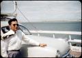 Photograph: [Photograph of Mr. Leos on Ferry]