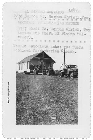 Primary view of object titled '[Moving a church]'.