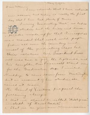 Primary view of object titled '[Letter from Chester W. Nimitz to William Nimitz, May 11, 1902]'.