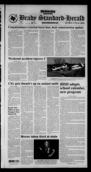 Primary view of object titled 'Brady Standard-Herald and Heart of Texas News (Brady, Tex.), Ed. 1 Wednesday, March 25, 2009'.
