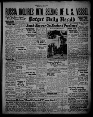 Primary view of object titled 'Borger Daily Herald (Borger, Tex.), Vol. 13, No. 289, Ed. 1 Wednesday, October 25, 1939'.