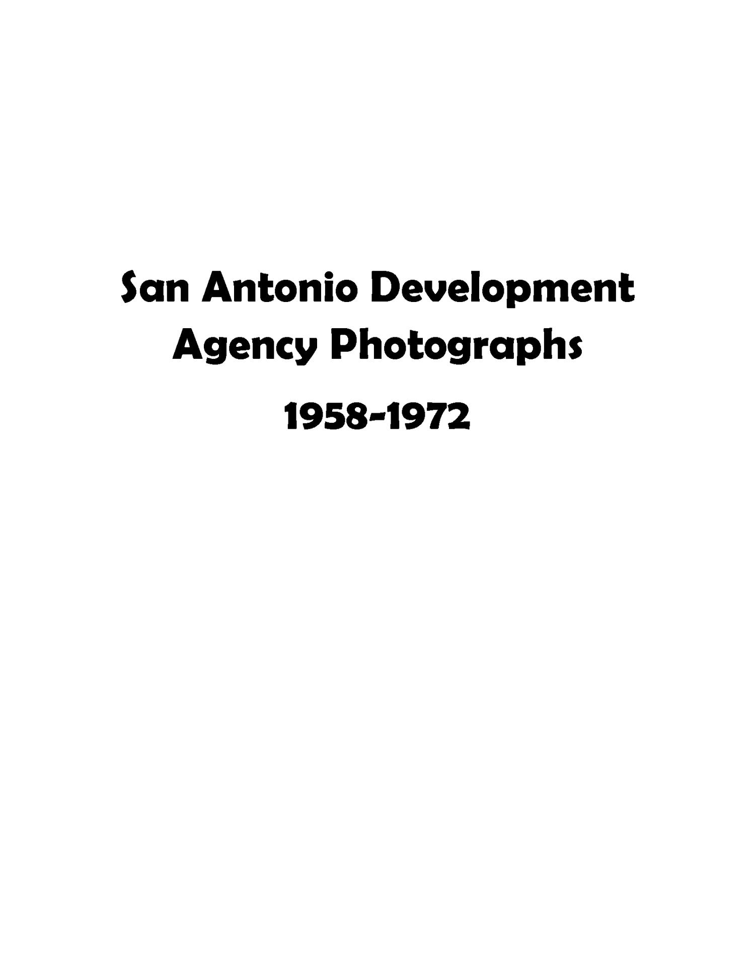 San Antonio Urban Renewal Project, Book 7
                                                
                                                    Title Page
                                                