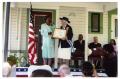 Primary view of Ernestine Thompson receiving community service award from D.A.R.