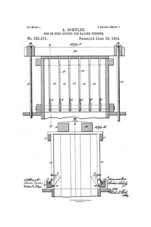 Primary view of object titled 'Dog or Stop Device for Baling-Presses.'.
