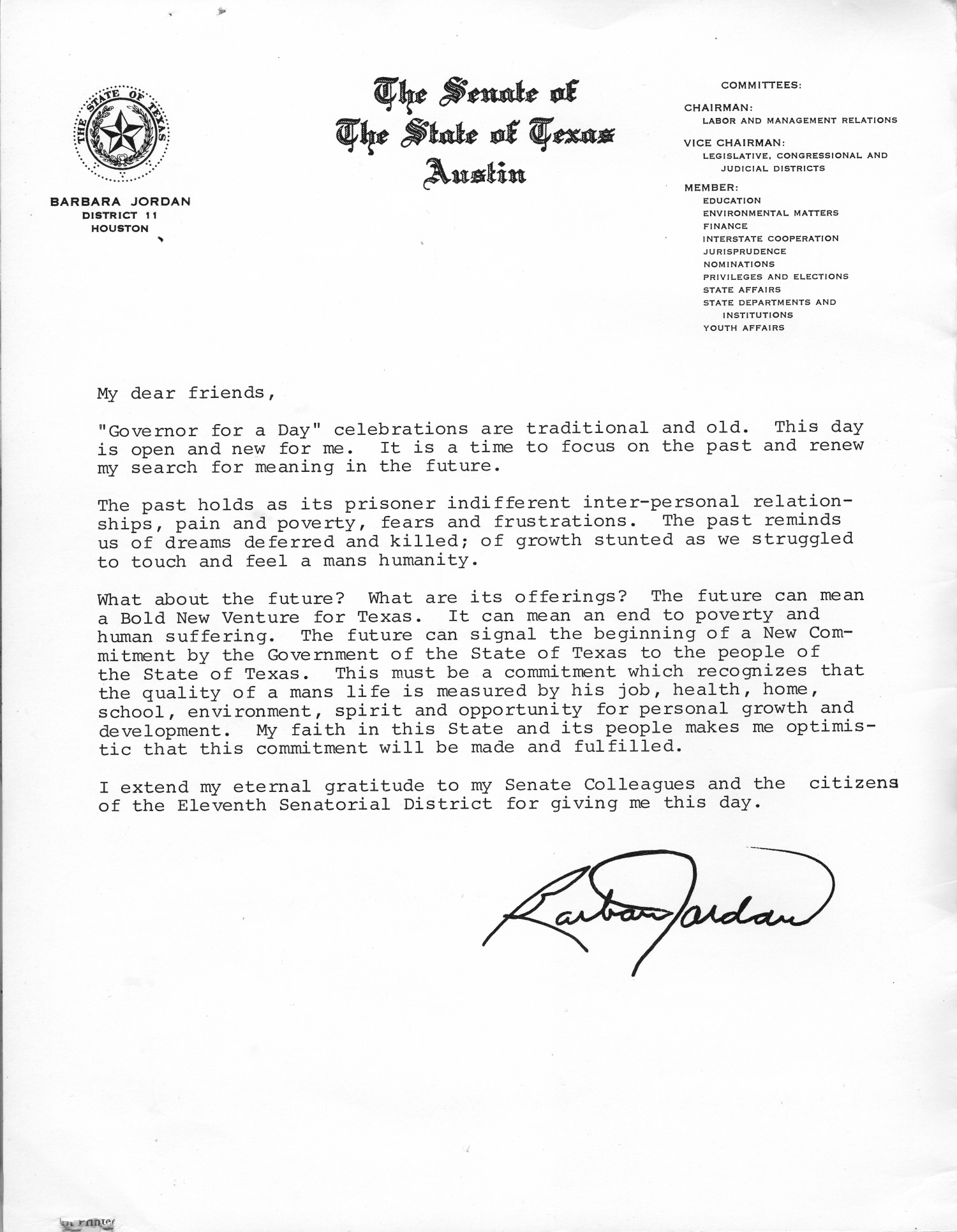 Barbara Jordan - Governor of Texas for a day - June 10, 1972
                                                
                                                    [Sequence #]: 2 of 8
                                                