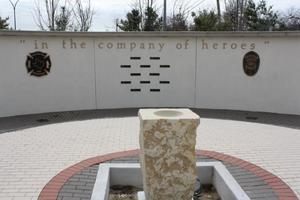 Primary view of object titled '[Heroes' Park "We Remember Wall" and "Remembrance Courtyard", view 2]'.