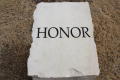 Photograph: [Heroes' Park "Honor" character trait of a hero stone]