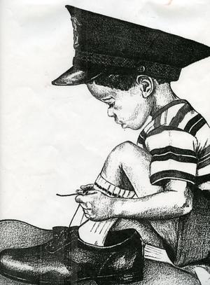 Primary view of object titled '[Arlington Police Detective Ann Thompson's drawing of a child]'.