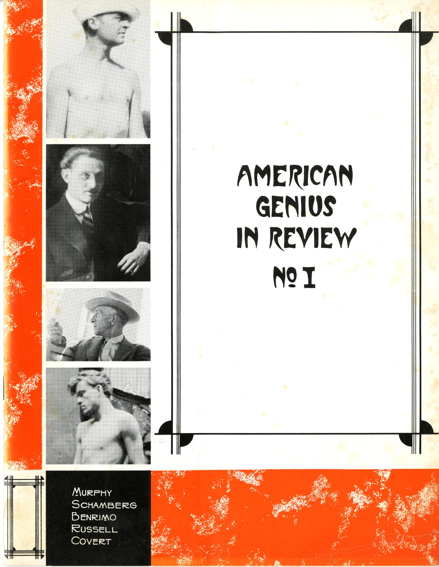 American Genius in Review No. I
                                                
                                                    Front Cover
                                                