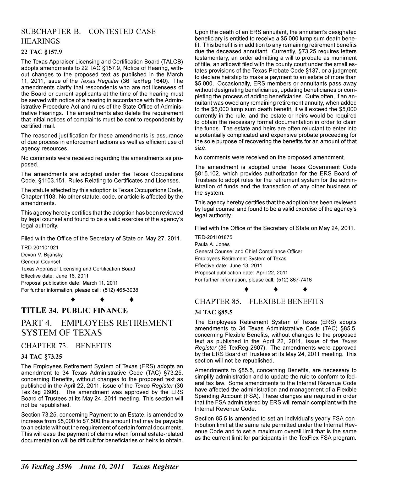 Texas Register, Volume 36, Number 23, Pages 3555-3666, June 10, 2011
                                                
                                                    3596
                                                