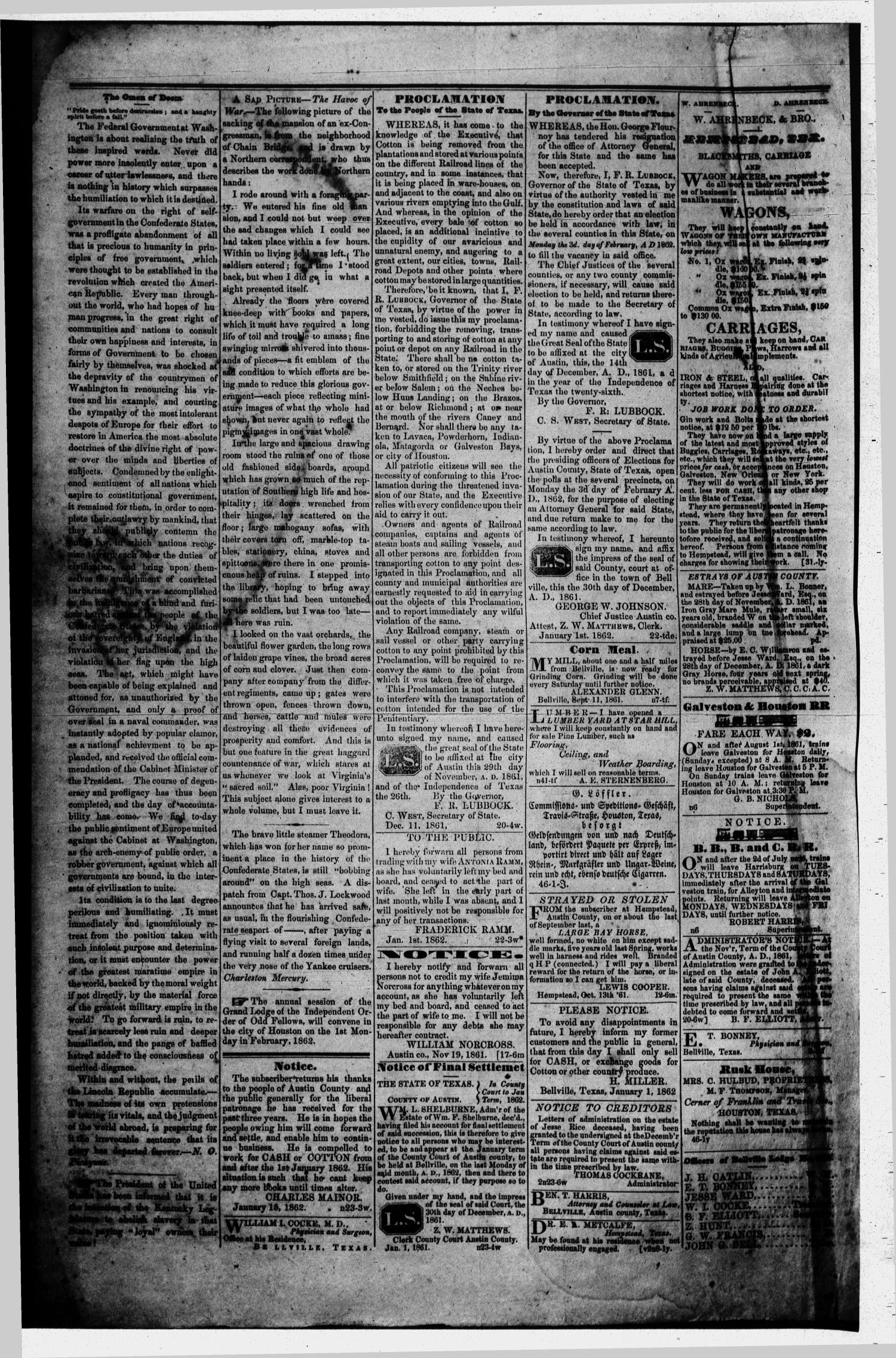 The Bellville Countryman (Bellville, Tex.), Vol. 2, No. 24, Ed. 1 Wednesday, January 15, 1862
                                                
                                                    [Sequence #]: 2 of 2
                                                