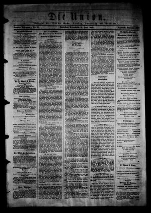 Primary view of object titled 'Die Union (Galveston, Tex.), Vol. 9, No. 97, Ed. 1 Saturday, June 8, 1867'.