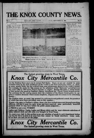 Primary view of object titled 'The Knox County News (Knox City, Tex.), Vol. 4, No. 35, Ed. 1 Friday, September 18, 1908'.
