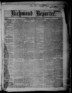 Primary view of object titled 'Richmond Reporter. (Richmond, Tex.), Vol. 1, No. 49, Ed. 1 Saturday, May 9, 1857'.