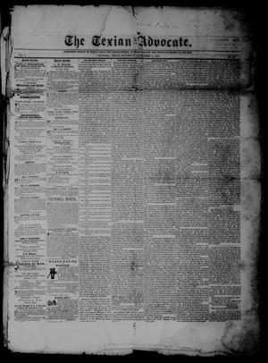 Primary view of object titled 'The Texian Advocate. (Victoria, Tex.), Vol. 7, No. 18, Ed. 1 Saturday, September 4, 1852'.