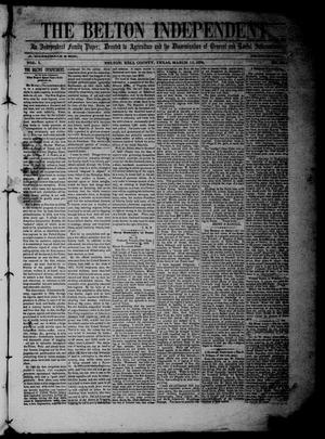 Primary view of object titled 'The Belton Independent. (Belton, Tex.), Vol. 3, No. 35, Ed. 1 Saturday, March 12, 1859'.