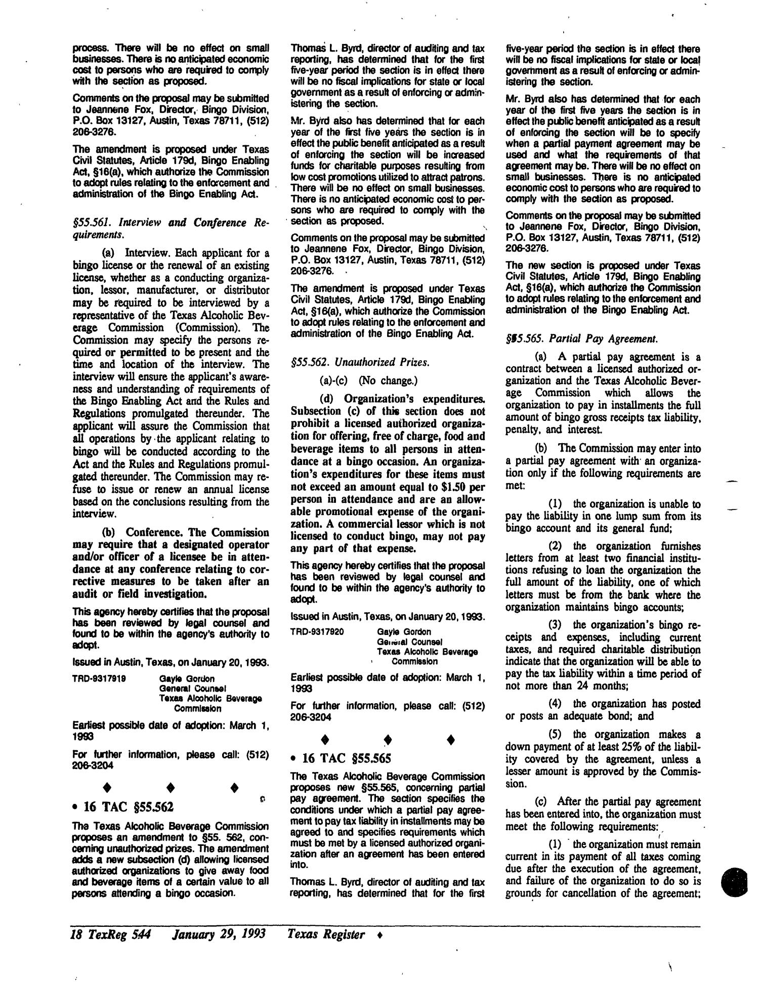 Texas Register, Volume 18, Number 8, Pages 509-618, January 29, 1993
                                                
                                                    544
                                                