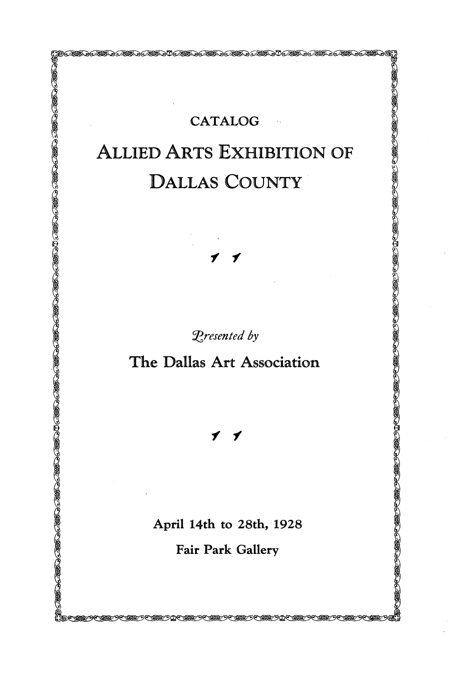 Catalog: Allied Arts Exhibition of Dallas County
                                                
                                                    1
                                                