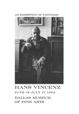 Primary view of object titled 'Hans Vincenz:  An Exhibition of Paintings'.