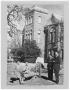 Photograph: [Five students outside the Old Main building, Weatherford College, 19…