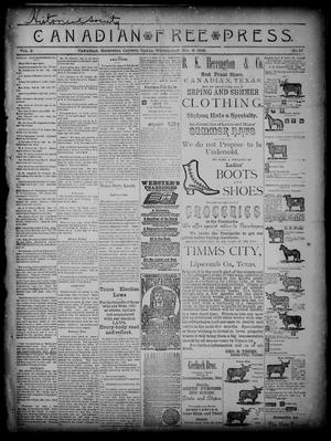 Primary view of object titled 'Canadian Free Press. (Canadian, Tex.), Vol. 2, No. 15, Ed. 1 Wednesday, November 7, 1888'.