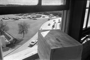 Primary view of object titled '[View of Dealey Plaza from the recreated sniper's perch]'.