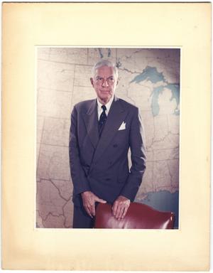 Primary view of object titled '[William Lockhart Clayton portrait with U.S. map in background]'.
