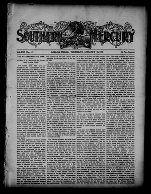 Primary view of object titled 'Southern Mercury. (Dallas, Tex.), Vol. 21, No. 2, Ed. 1 Thursday, January 10, 1901'.