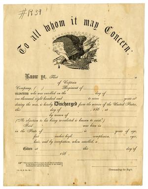 Primary view of object titled '[Blank Discharge Form]'.