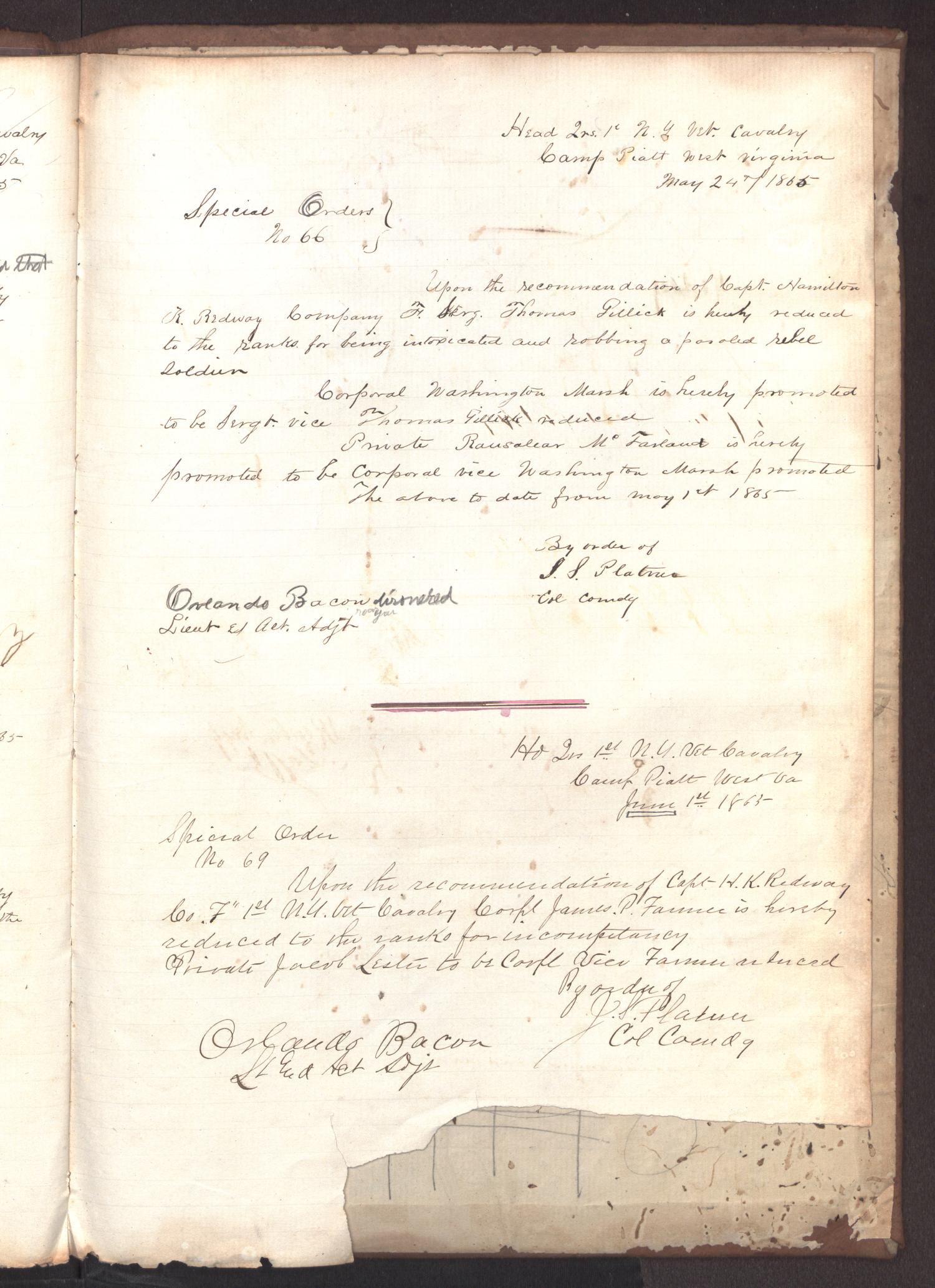 [Company Orders Book, June 15, 1864-June 1865]
                                                
                                                    13
                                                
