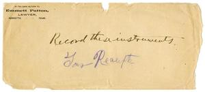 Primary view of object titled '[Envelope for letter from Emmett Patton]'.