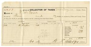 Primary view of object titled '[Receipt for taxes paid, December 20, 1892]'.