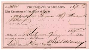Primary view of object titled '[Triplicate Warrant, May 24, 1880]'.