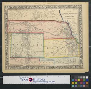 Primary view of object titled 'Map of Kansas, Nebraska and Colorado.'.